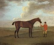 Francis Sartorius The Racehorse 'Basilimo' Held by a Groom on a Racecourse USA oil painting artist